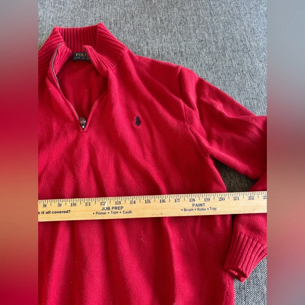 Polo Ralph Lauren half zip sweater 100% cotton XL red